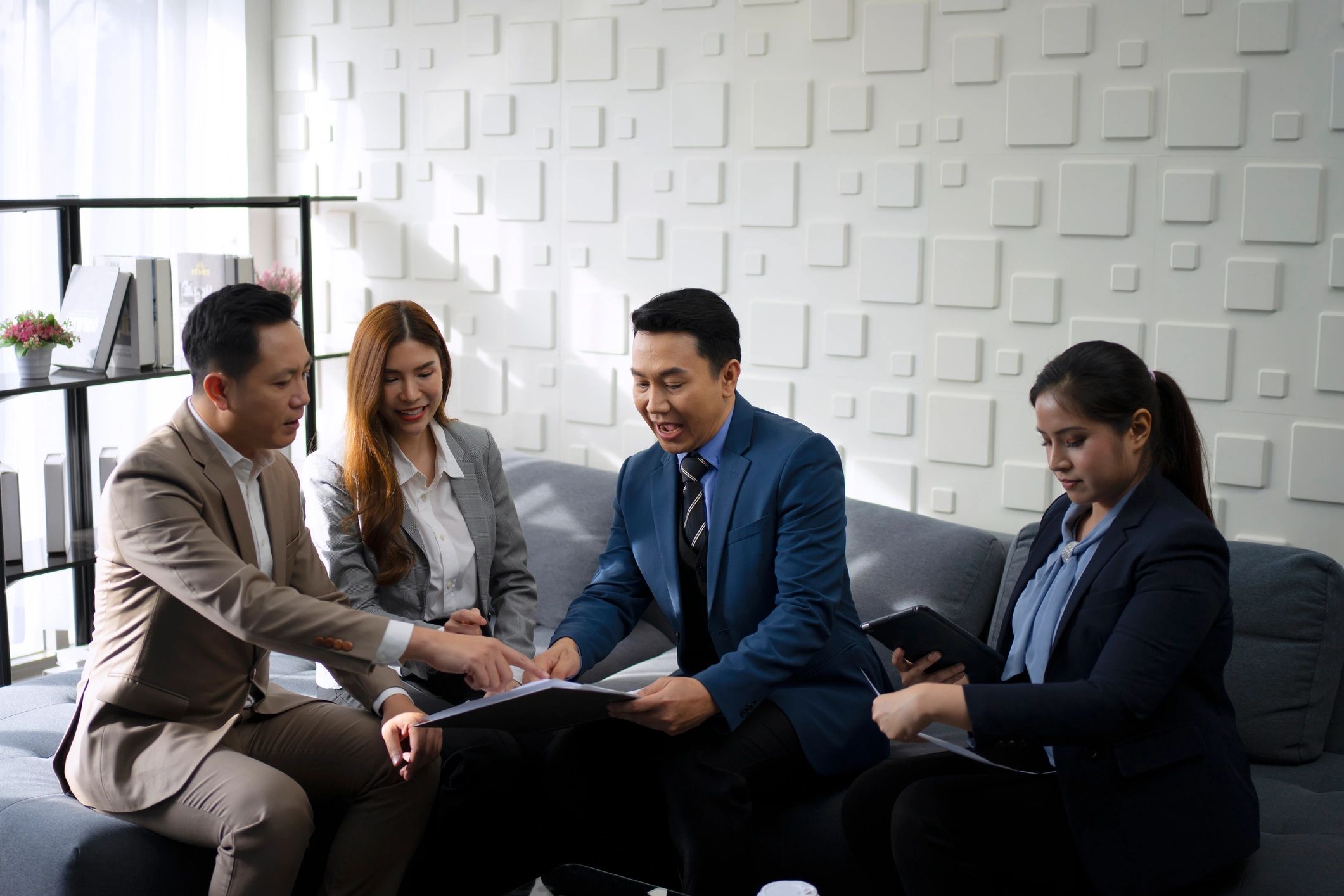 Premium financial advisory team in discussion