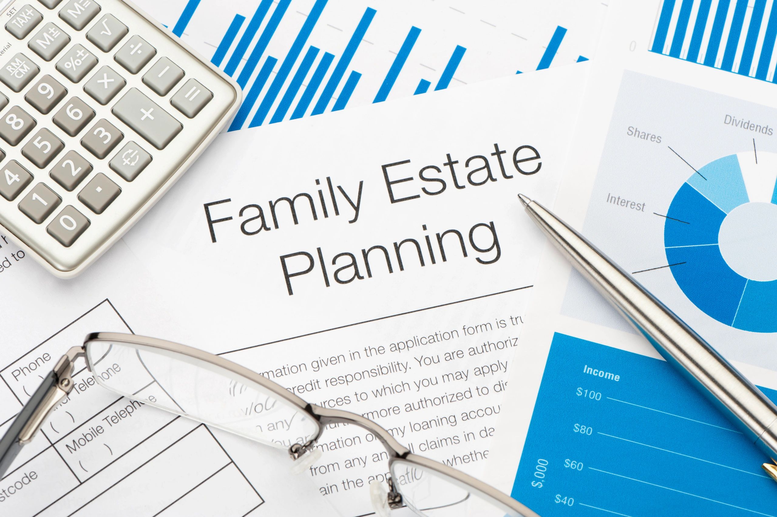 Close up of estate planning documents