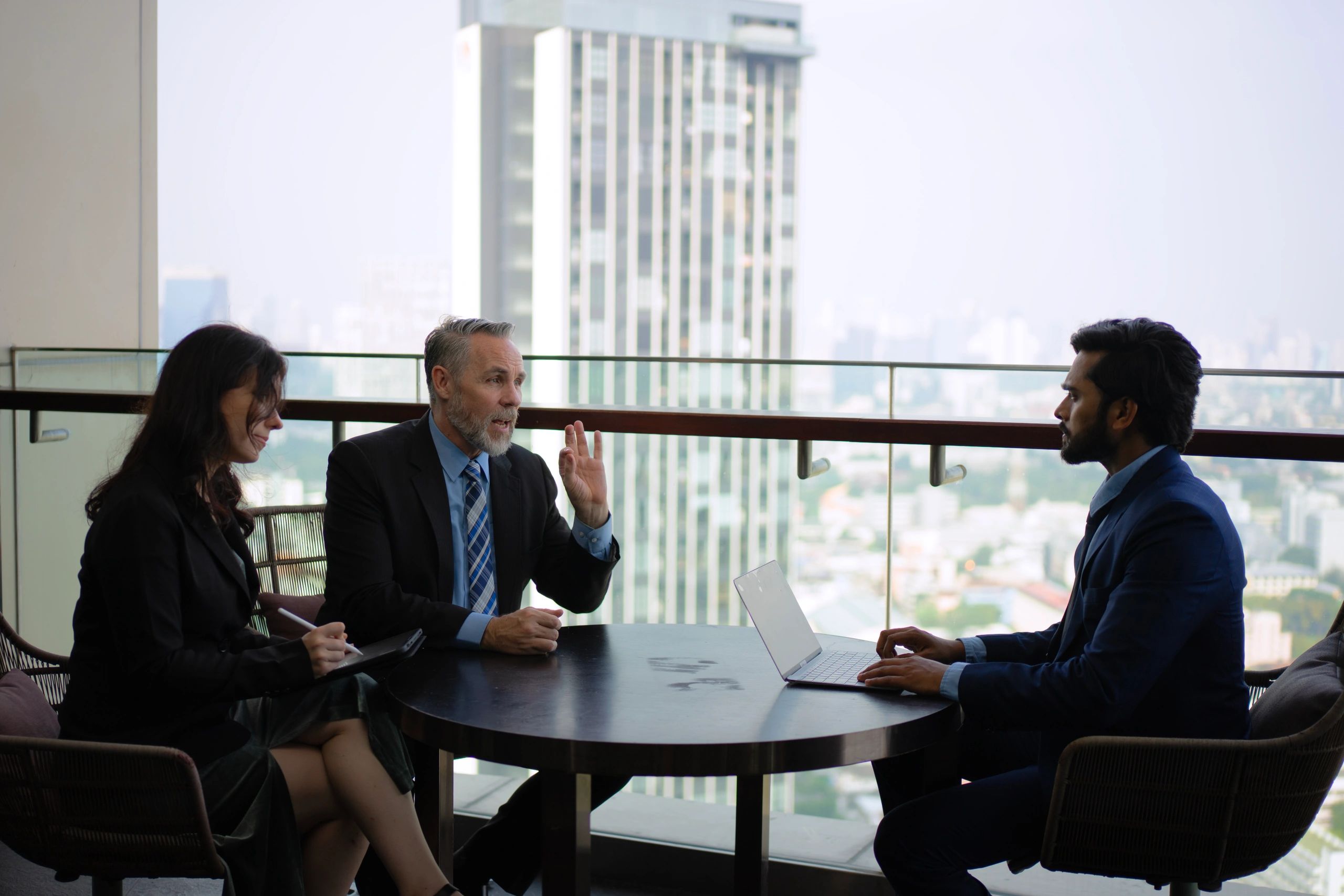 Professionals working in a premium corporate office